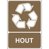 Recycling Sign  STN 120 Polyester self-adhesive - "Hout" - 210x297mm